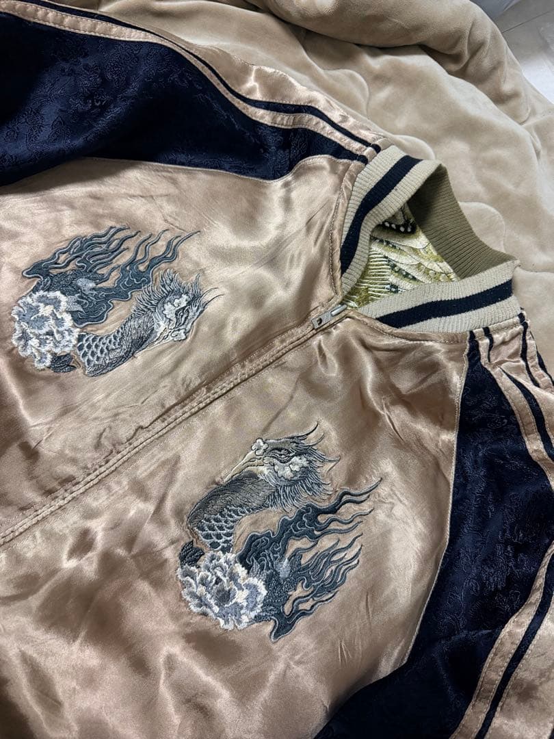 ２面用 Japanese Script 鳥 日本限定スカジャン vintage