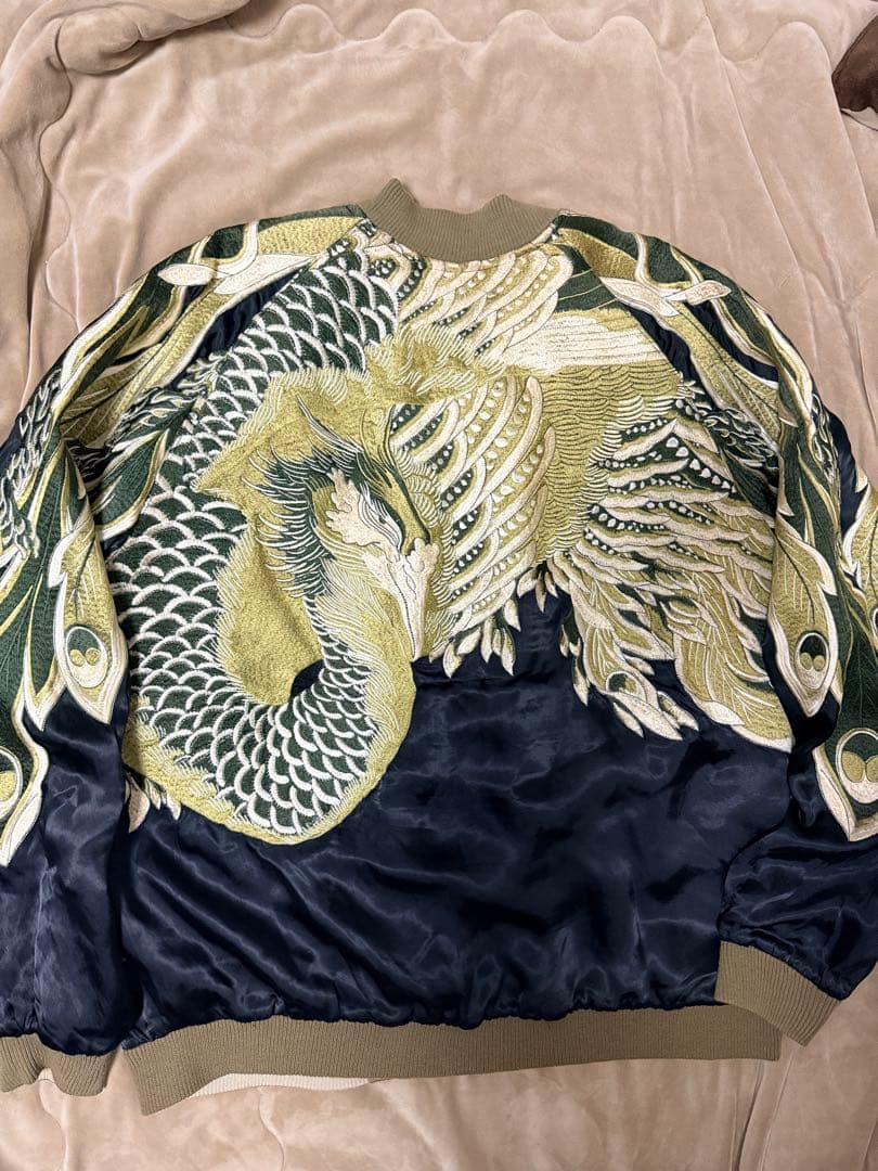 ２面用 Japanese Script 鳥 日本限定スカジャン vintage