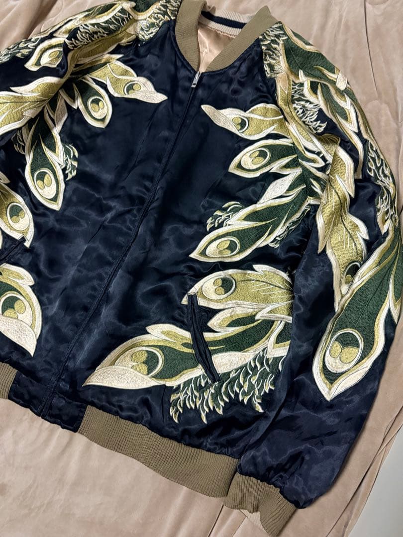 ２面用 Japanese Script 鳥 日本限定スカジャン vintage