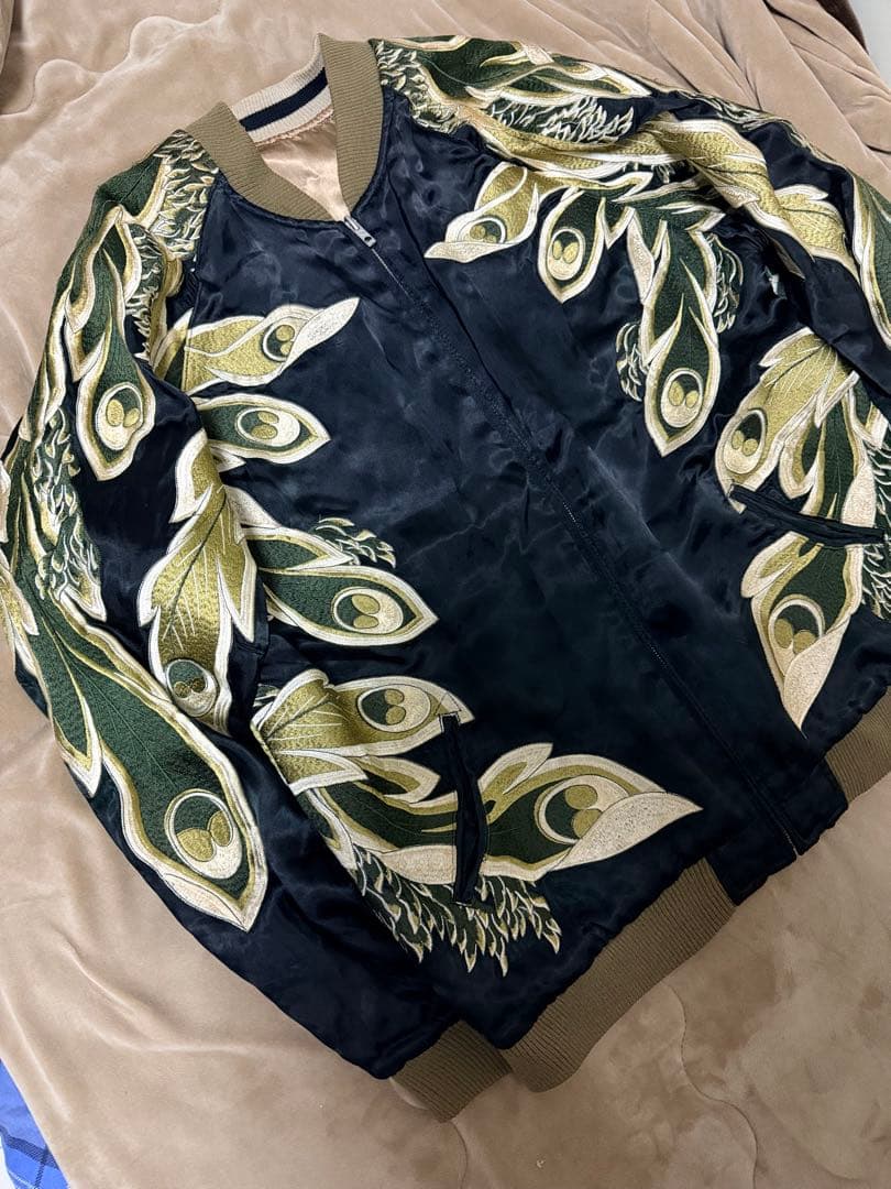 ２面用 Japanese Script 鳥 日本限定スカジャン vintage