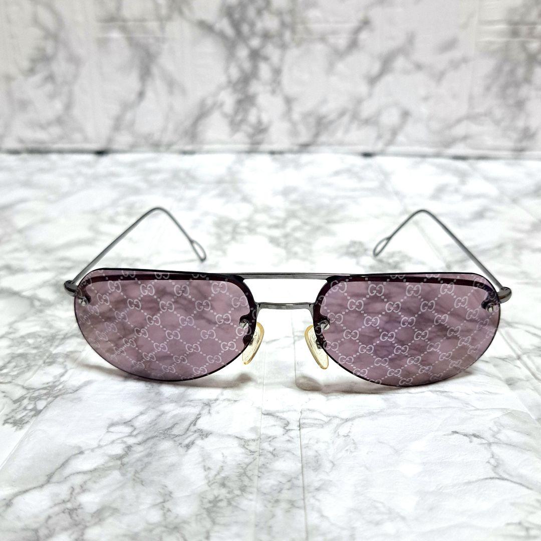 【美品/希少】グッチ GUCCI GG パープル サングラス メタルフレーム
