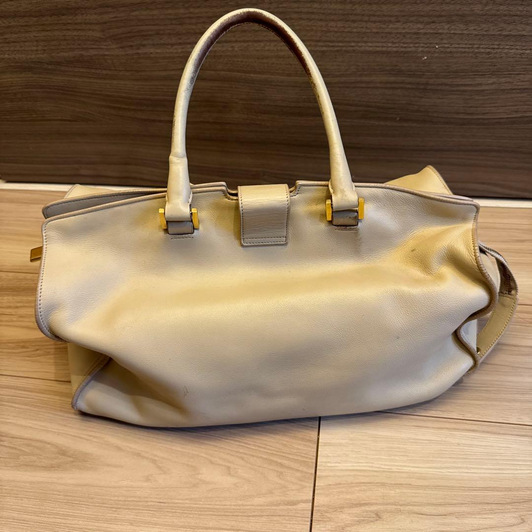 サンローラン　YVES SAINTLAURENT Yラインハンドバッグベージュ