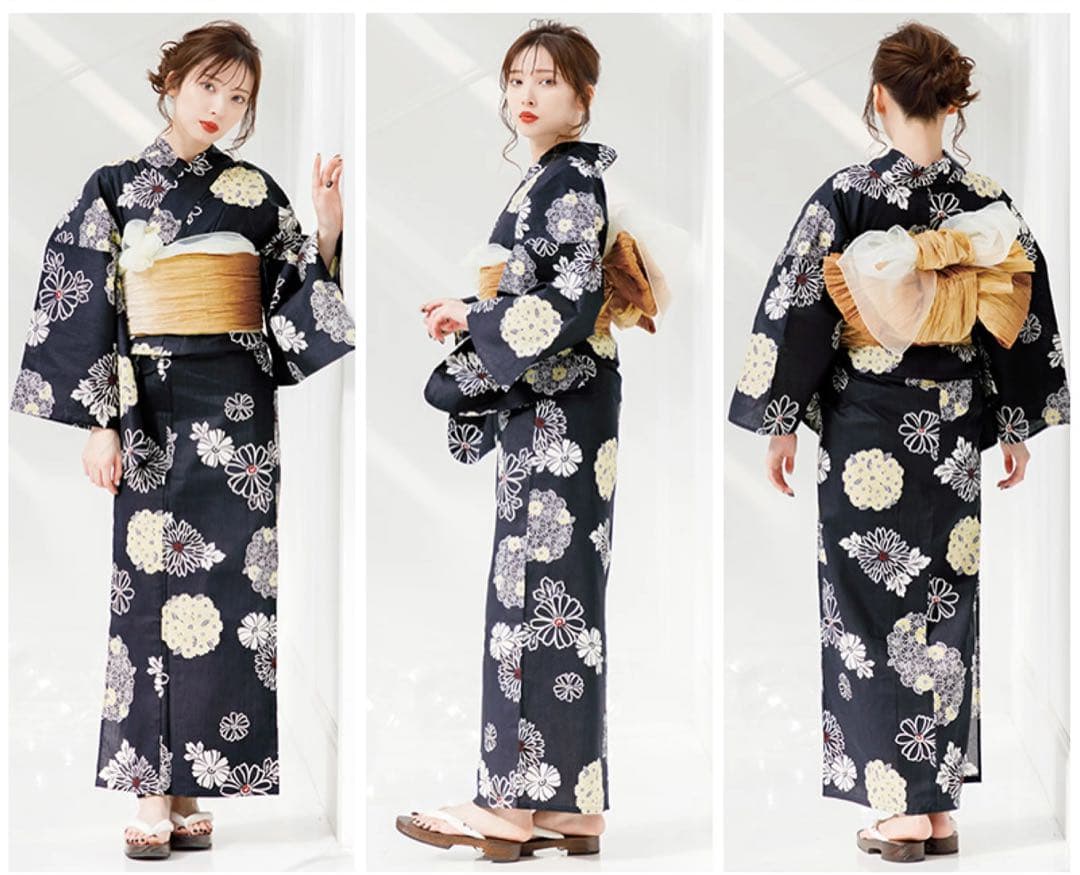 Dita 浴衣【藍紺地に和調古典】※下駄以外