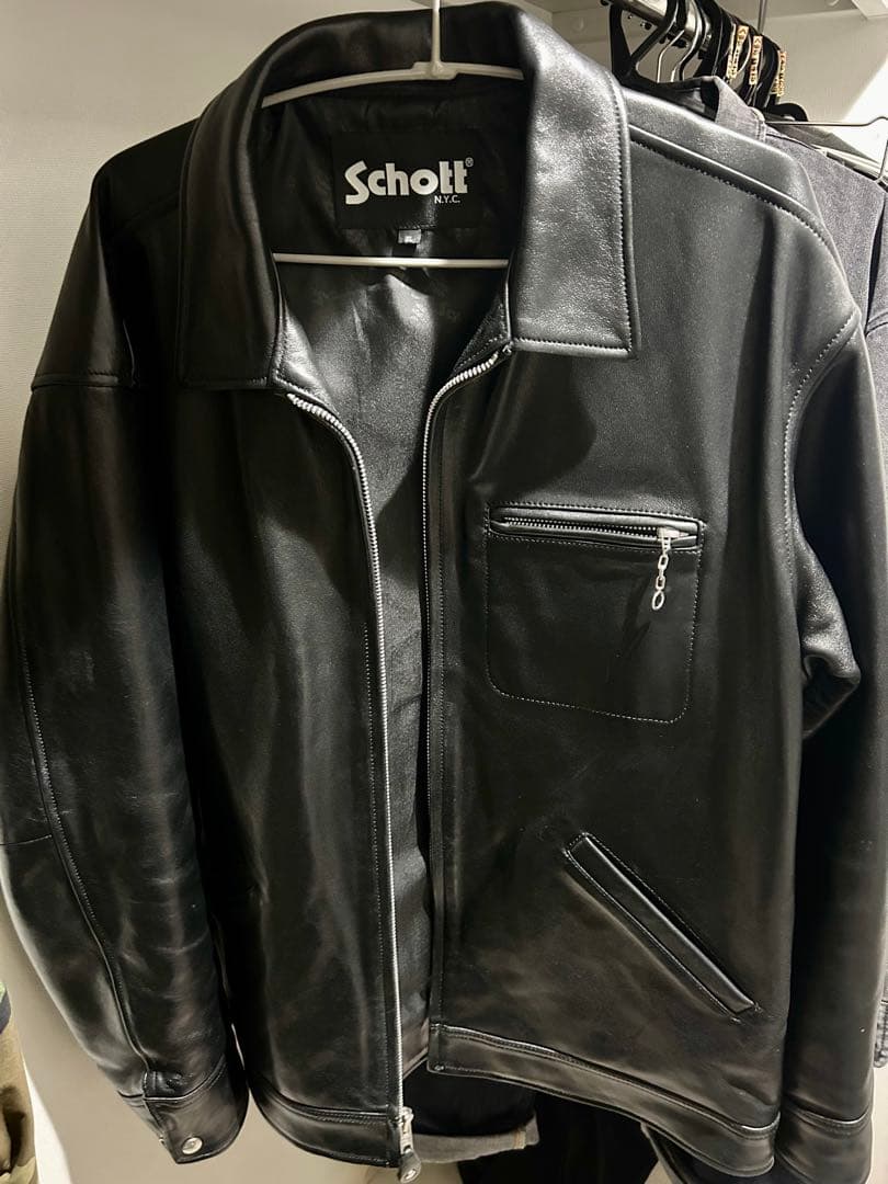 【美品】Schott シングルライダース レザー ジャケット XL