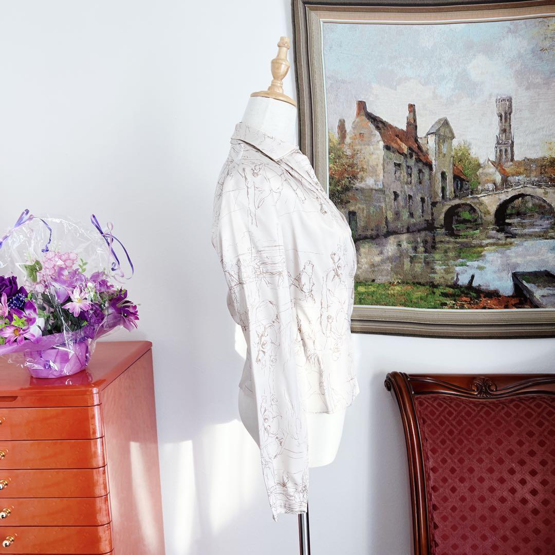 極美品　Hermèsシルク カシュクールジャケット パールボタン