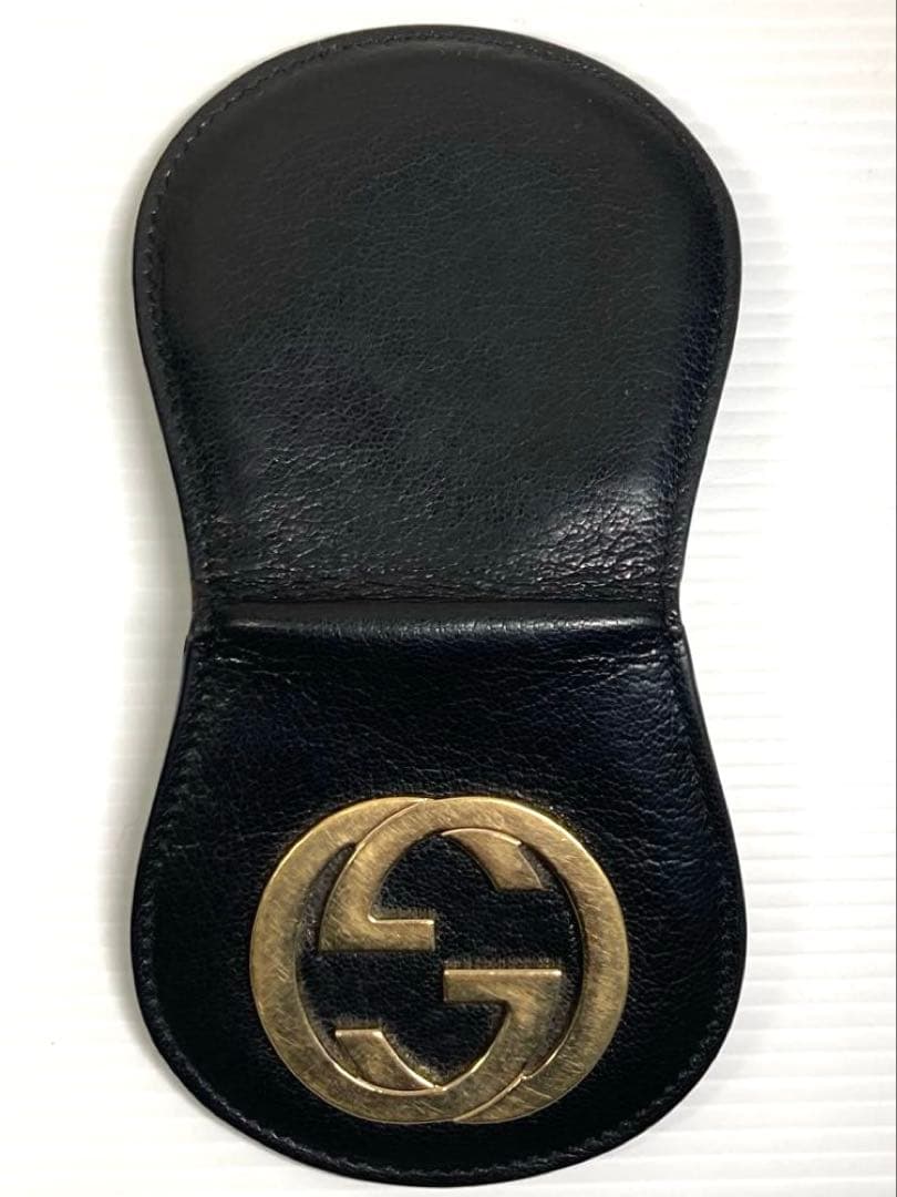良品　グッチ　インターロッキング　レザー　馬蹄型　ケース　小銭入れ