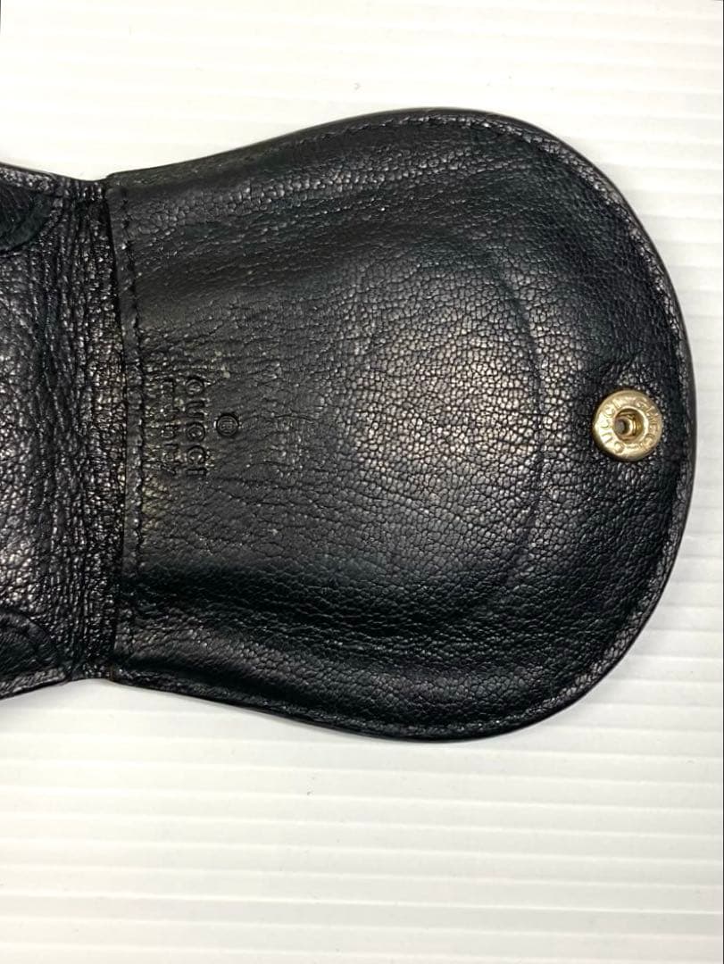 良品　グッチ　インターロッキング　レザー　馬蹄型　ケース　小銭入れ