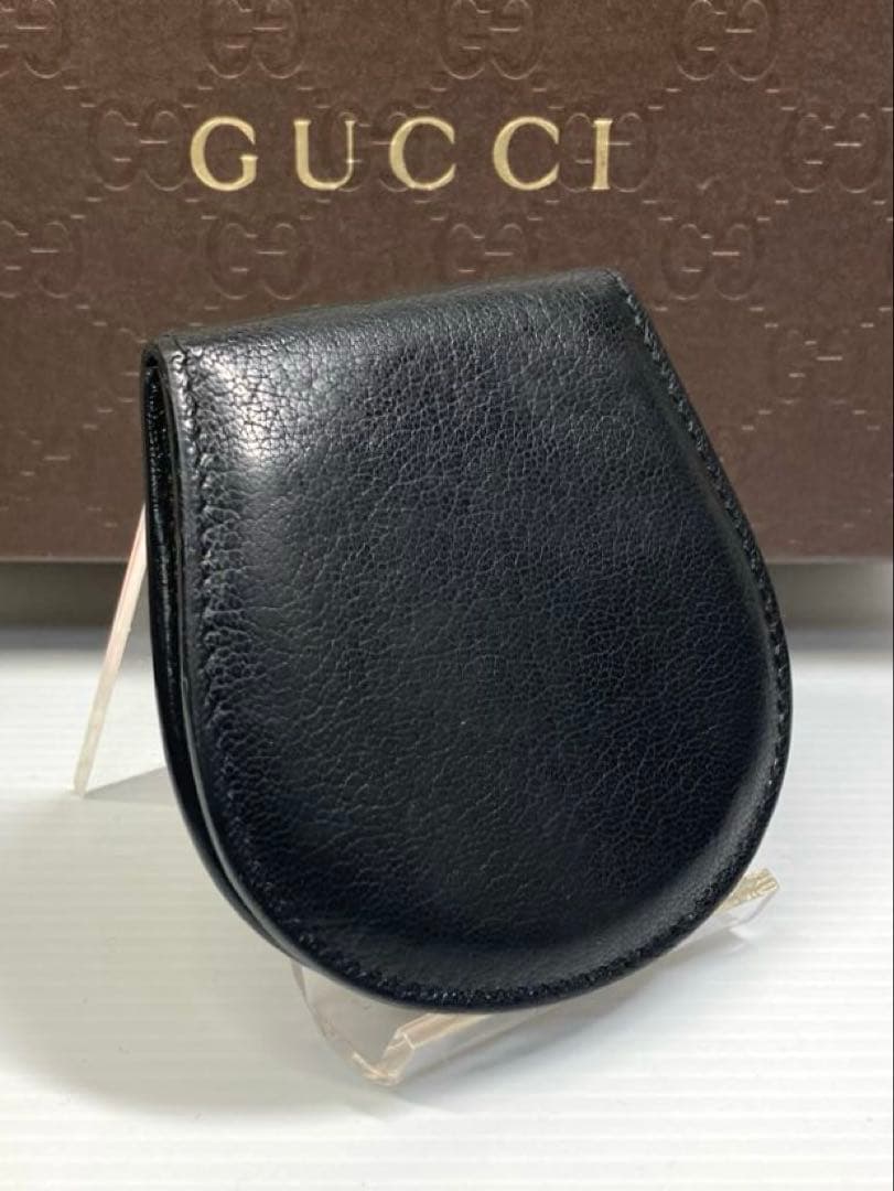 良品　グッチ　インターロッキング　レザー　馬蹄型　ケース　小銭入れ