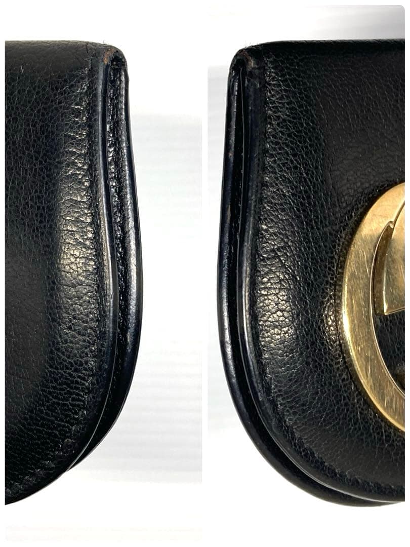 良品　グッチ　インターロッキング　レザー　馬蹄型　ケース　小銭入れ