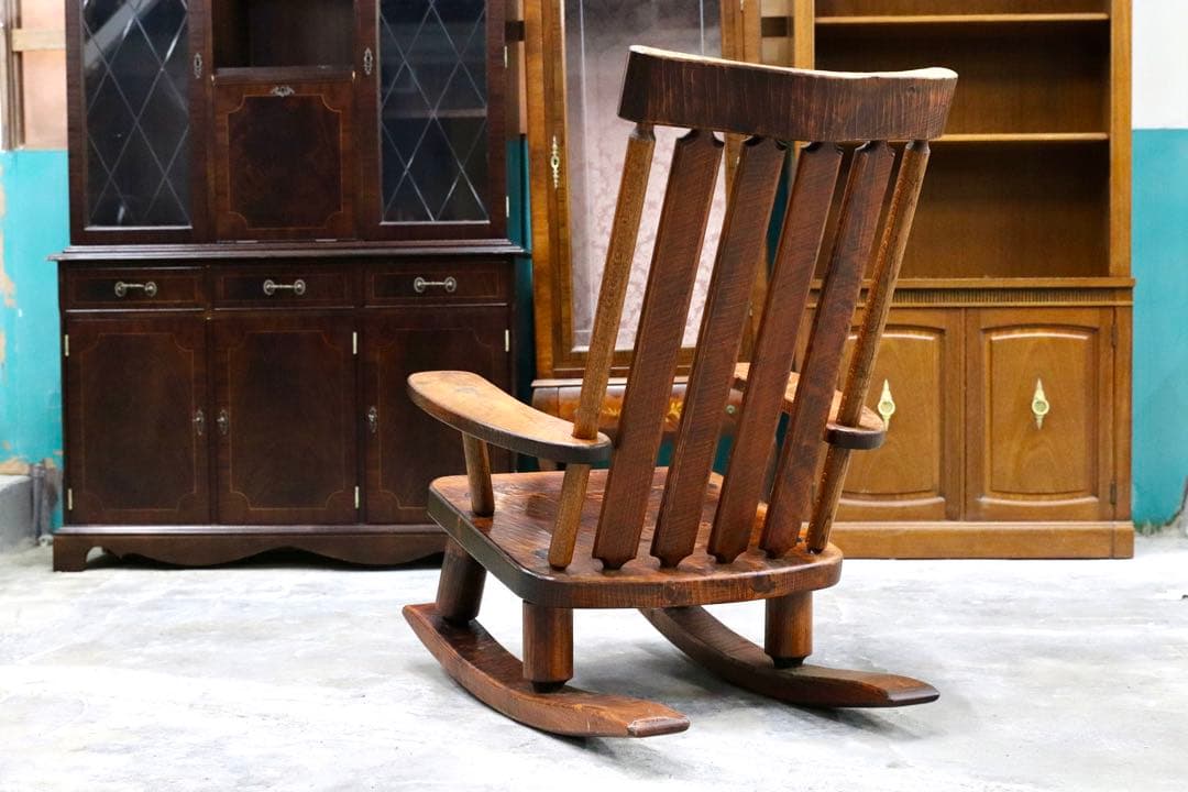 GMIK206○我楽堂 工房家具 ロッキングチェア 椅子 揺り椅子 IDC大塚家