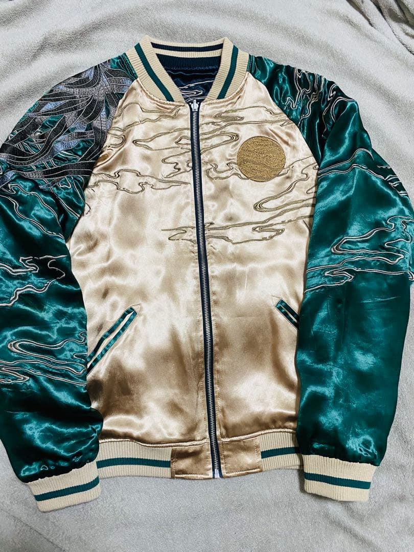 絡繰魂 美品 鶏 日本限定 スカジャン ２面用　レーヨン unisex