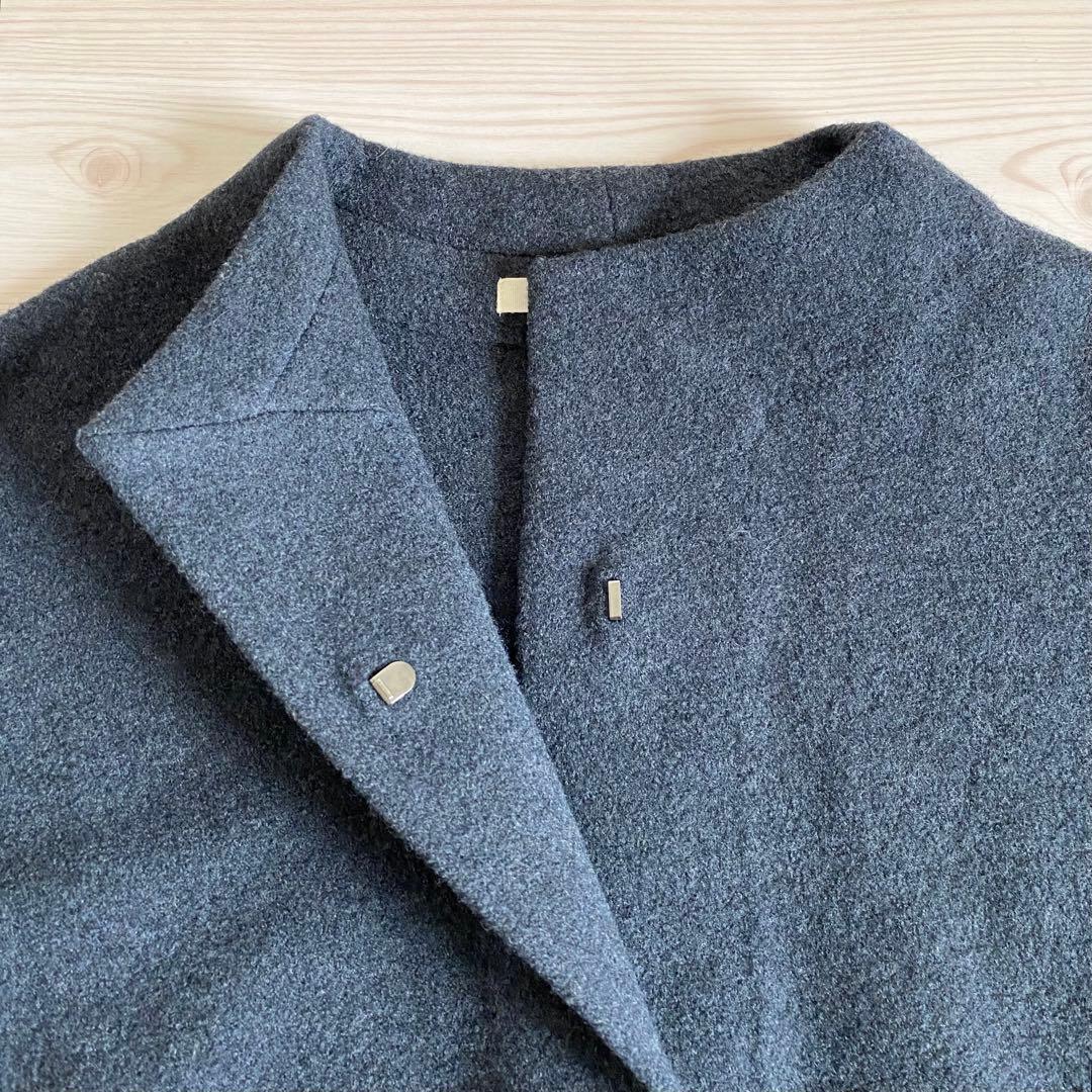 美品 evam eva press wool long coat 1 チャコール