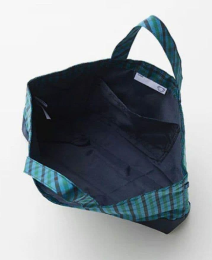 新品レッスンバッグ完売品 グリーンチェック トートバッグ