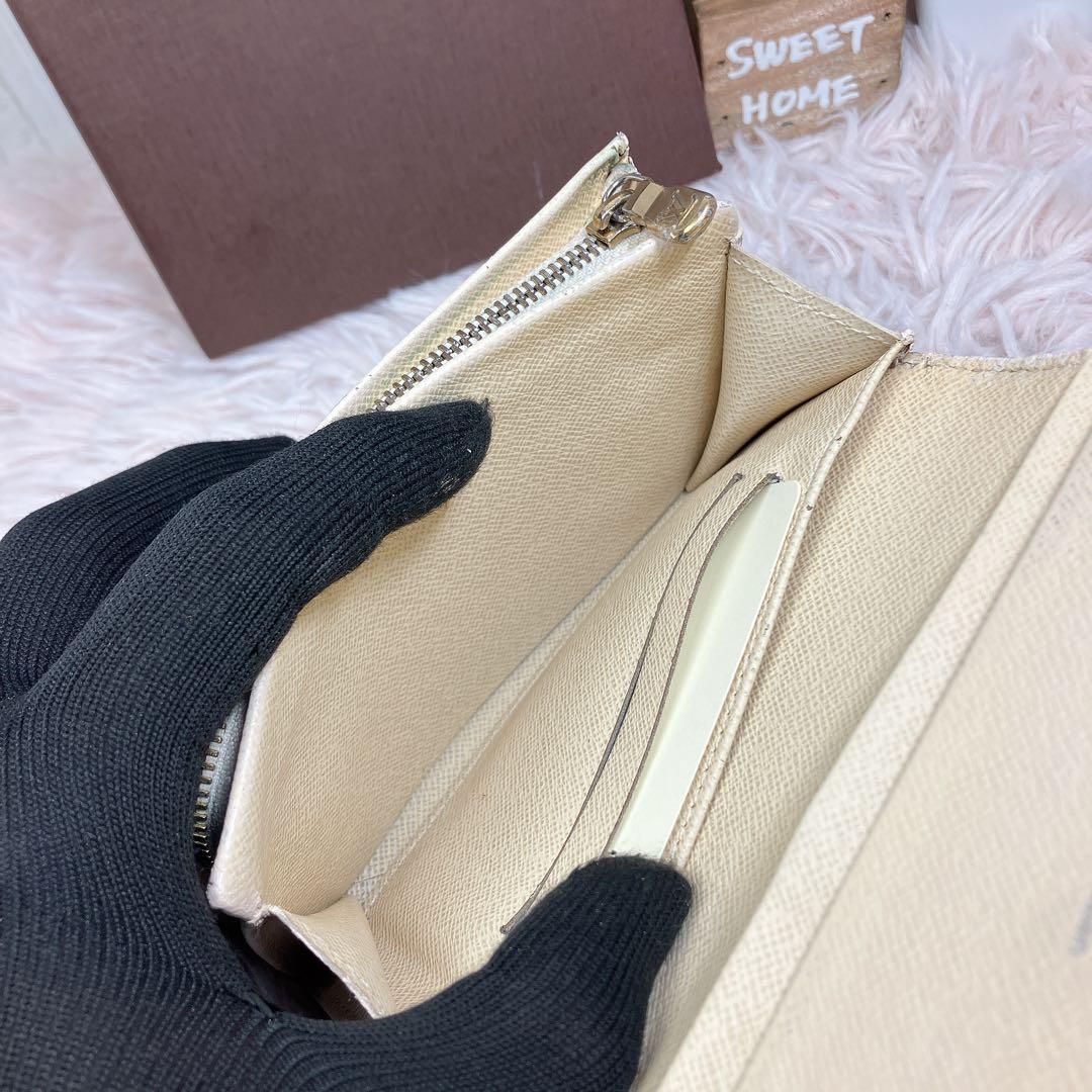 ！美品！ 現行 ルイヴィトン ダミエ アズール ポルトフォイユ トレゾール