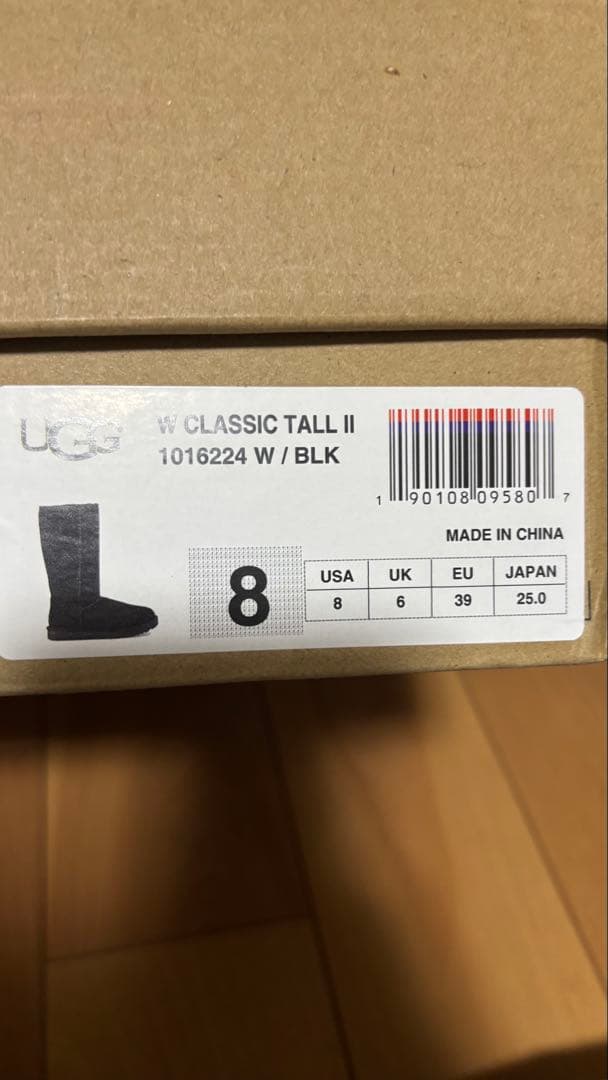 UGG ブラック ムートン　CLASSIC TALL II 8
