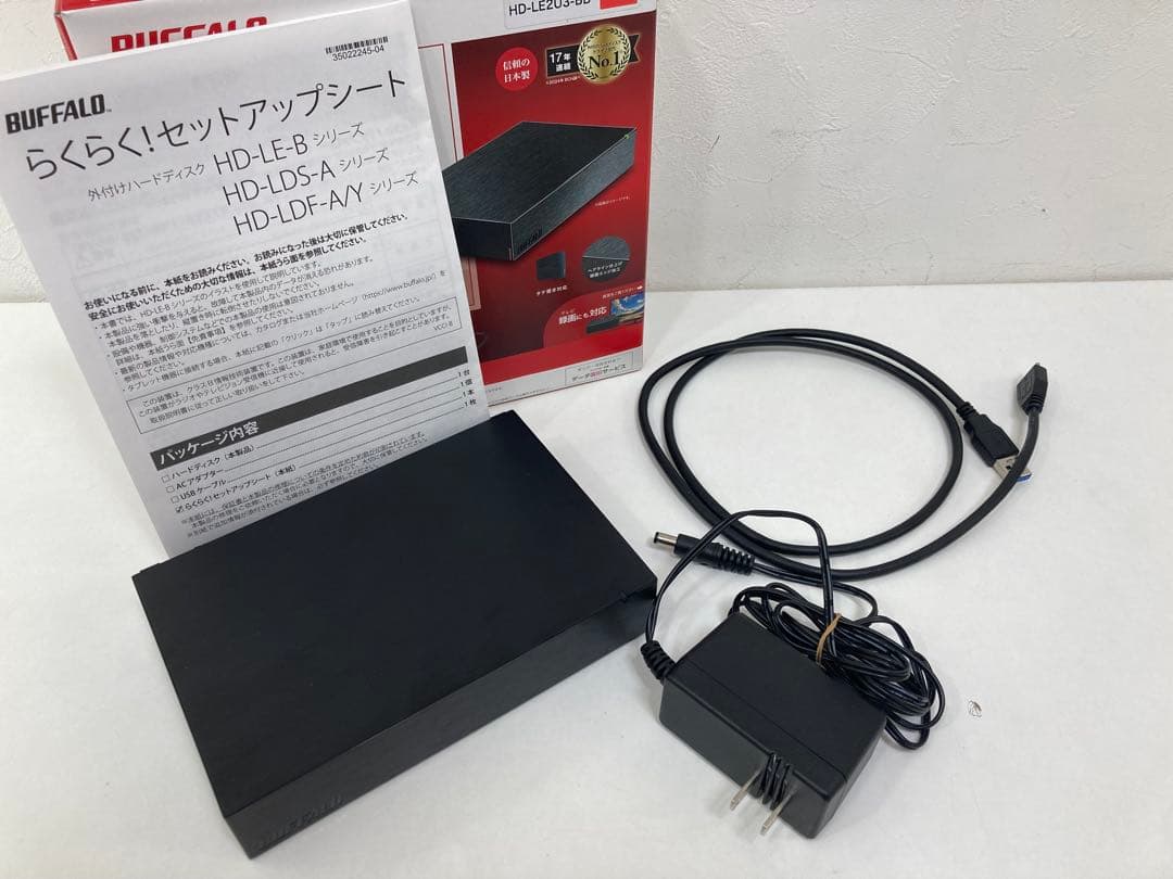 BUFFALO 2TB 外付けハードディスク HD-LE2U3-BB