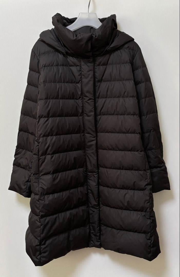 新品【リフレクト】ダウンコート　ショールカラー　フード　黒　大きいサイズ　ロング