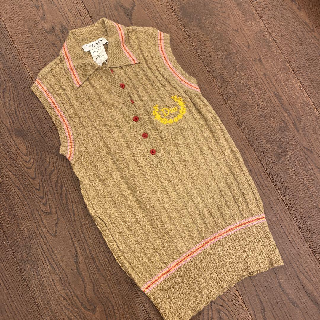 新品ChristianDiorクリスチャンディオールゴルフ38カシミア　ベスト