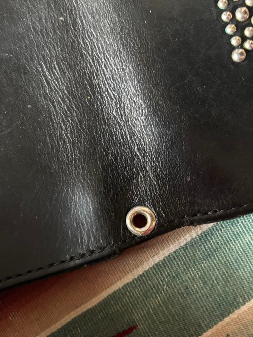 HTCミディアムウォレット財布 レアブラックサファイアネイティブレザー財布黒