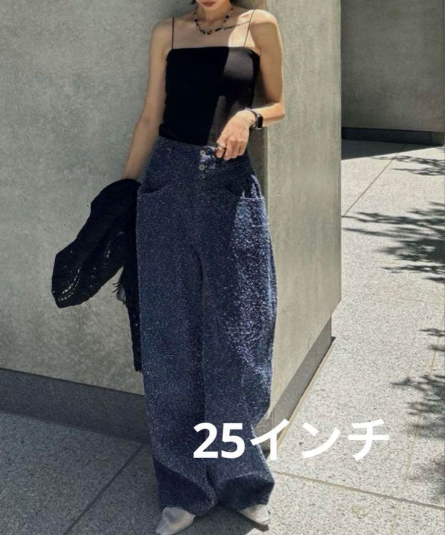 パンツ MEDI SCRATCH OVAL WIDE DENIM