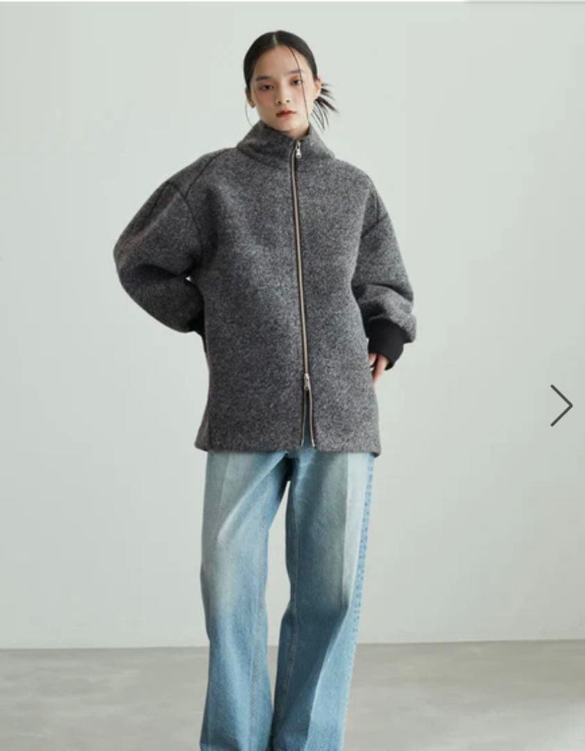 アダムエロペ ツイードボンディングコーディガン