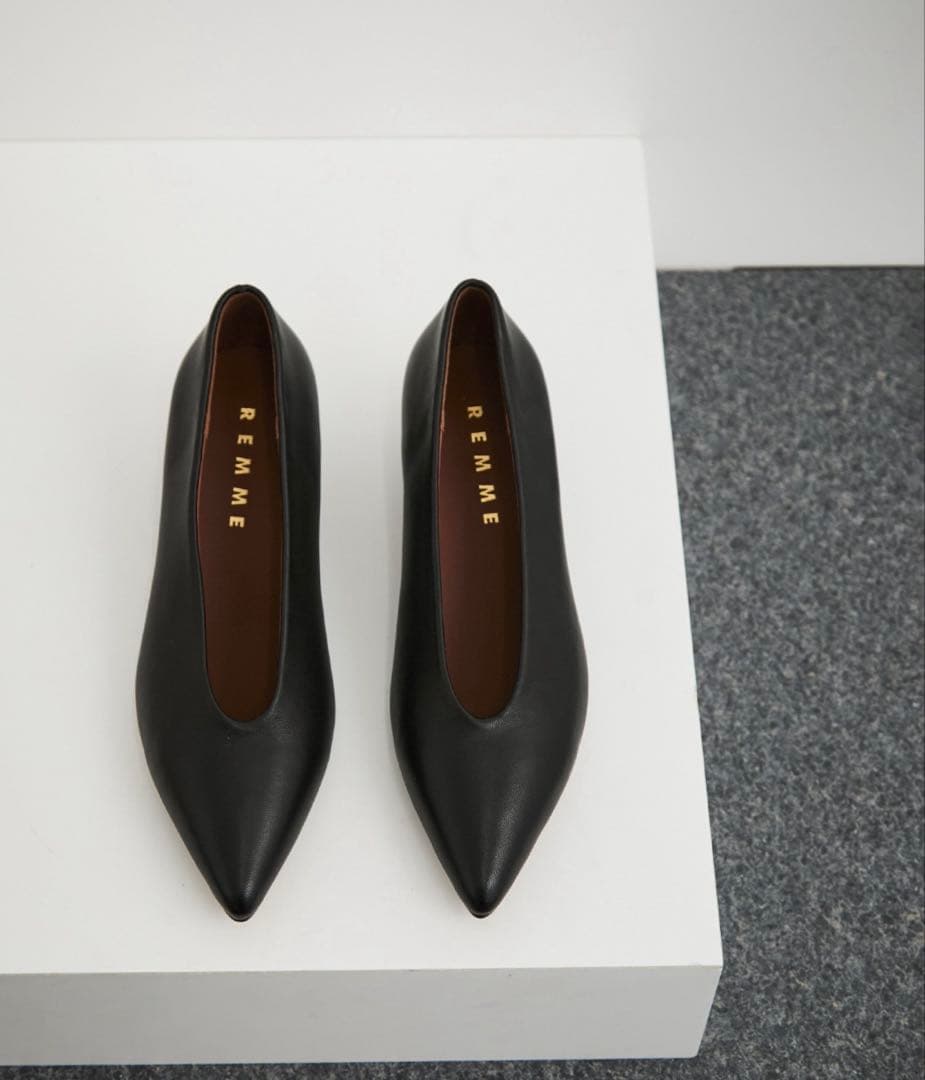 【新品未使用】REMME/レメポインテッドピンヒール BLACK サイズ37