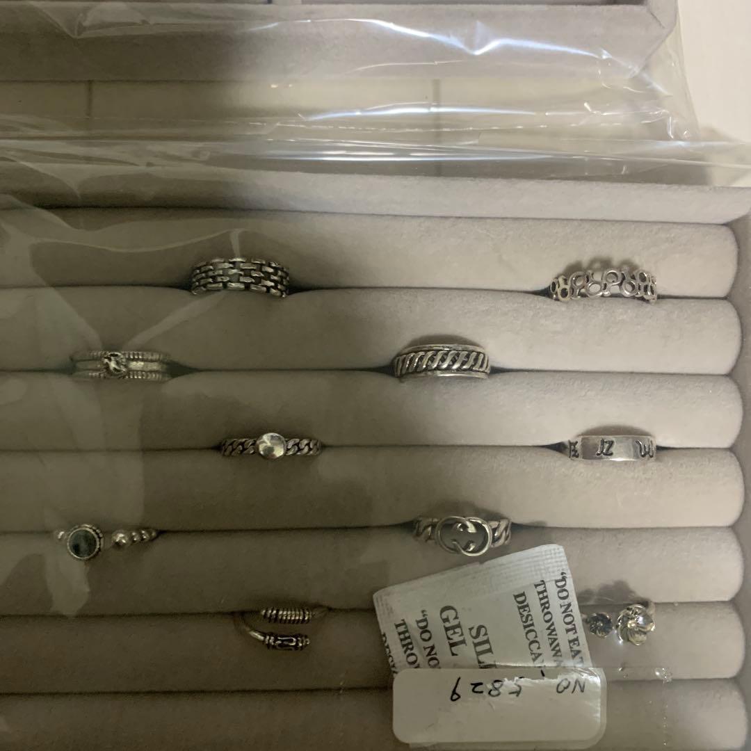 シルバー調リングセット 多様なデザイン9個セット