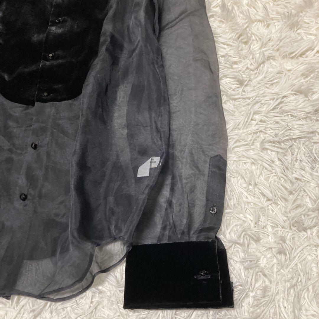 極美品✨現行ラルフローレン　パープルレーベル　シルク　ベロア　ブラウス　M 黒