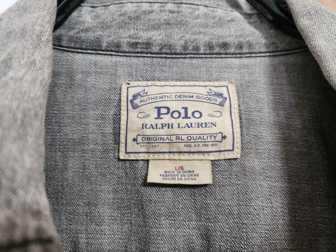 Polo Ralph Lauren デニムシャツ 長袖　US L サイズ　グレー