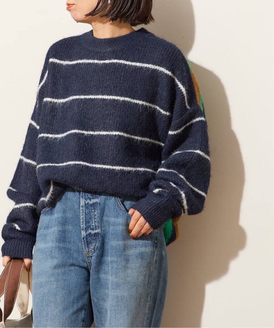 ジャーナルスタンダードレサージュ ウールシャギーMIXボーダープルオーバー