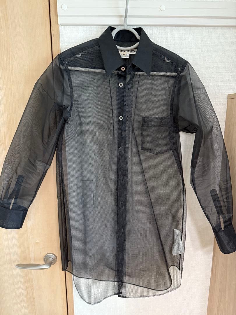 美品　コムデギャルソン　メッシュ黒シャツ