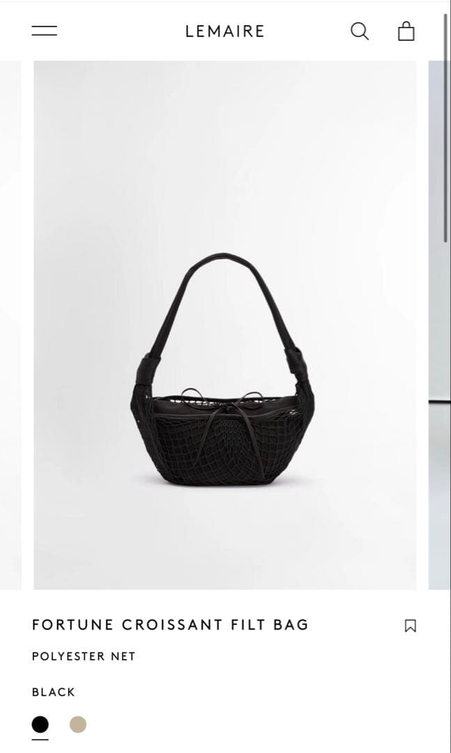 バッグ LEMAIRE FORTUNE CROISSANT FILT BAG