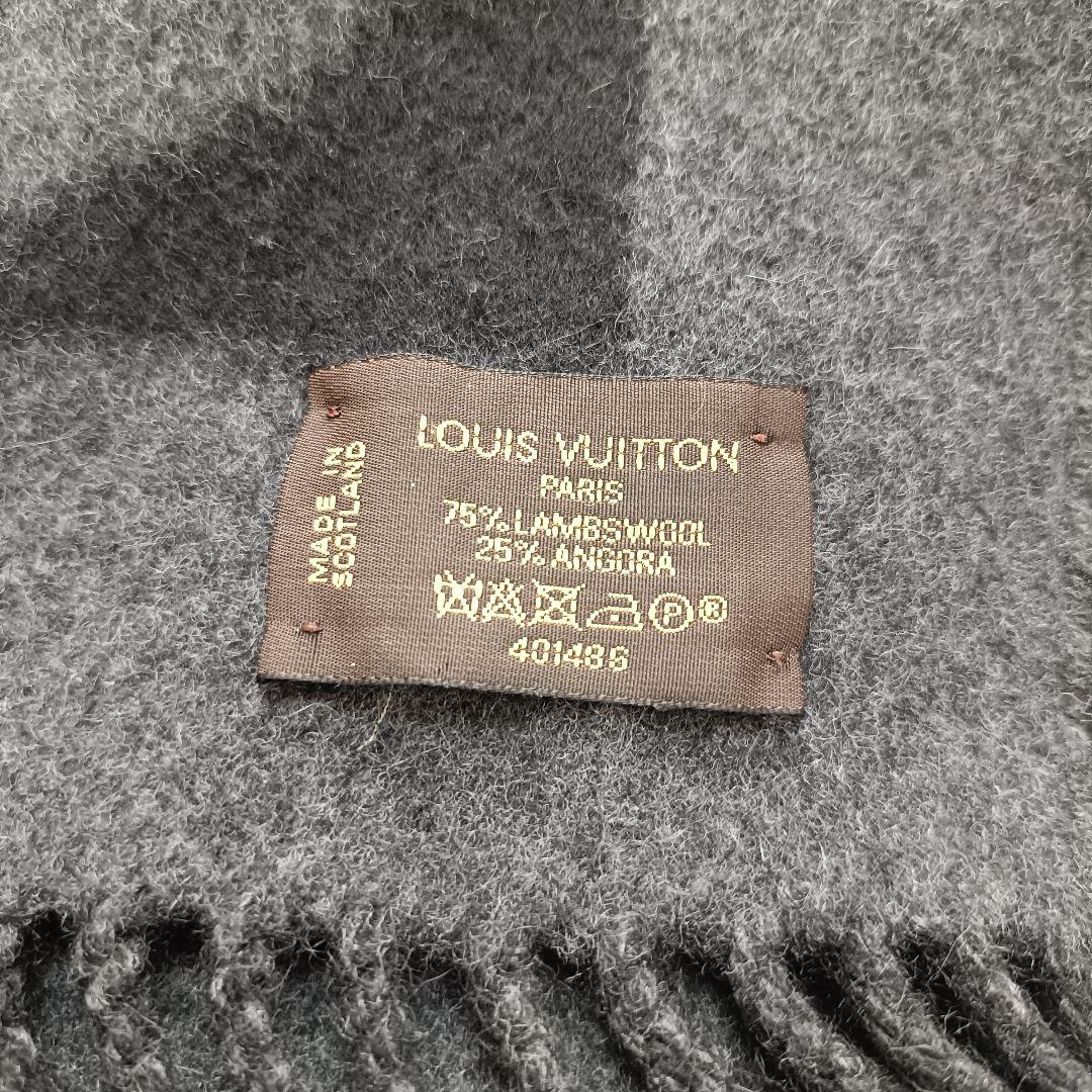 た*こ様 極美品✨️　ヴィトン ブラック　グレー　マフラー　　M72202