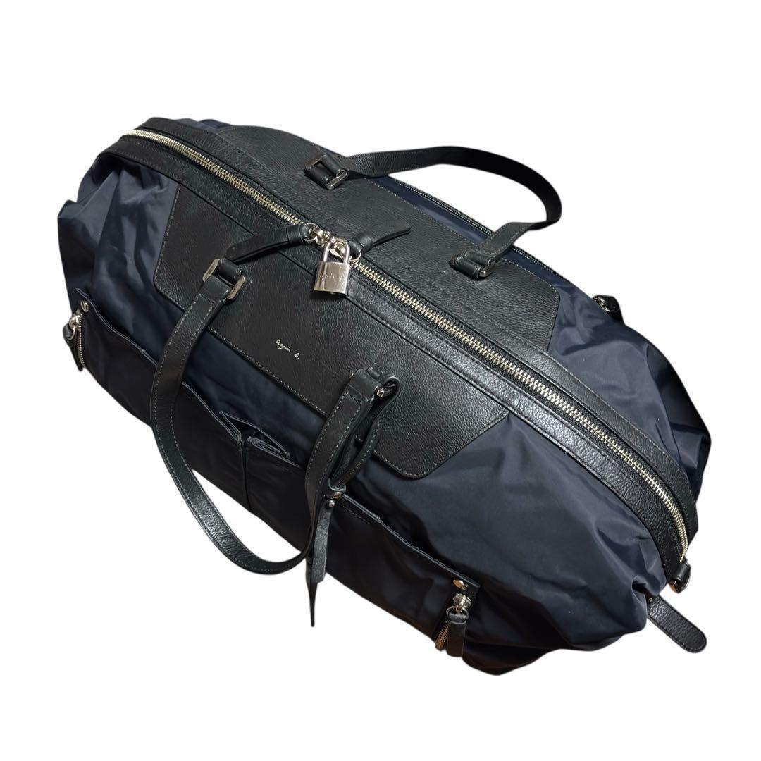 agnesb アニエスベー ナイロン ボストンバッグ 2way 黒 旅行 軽量