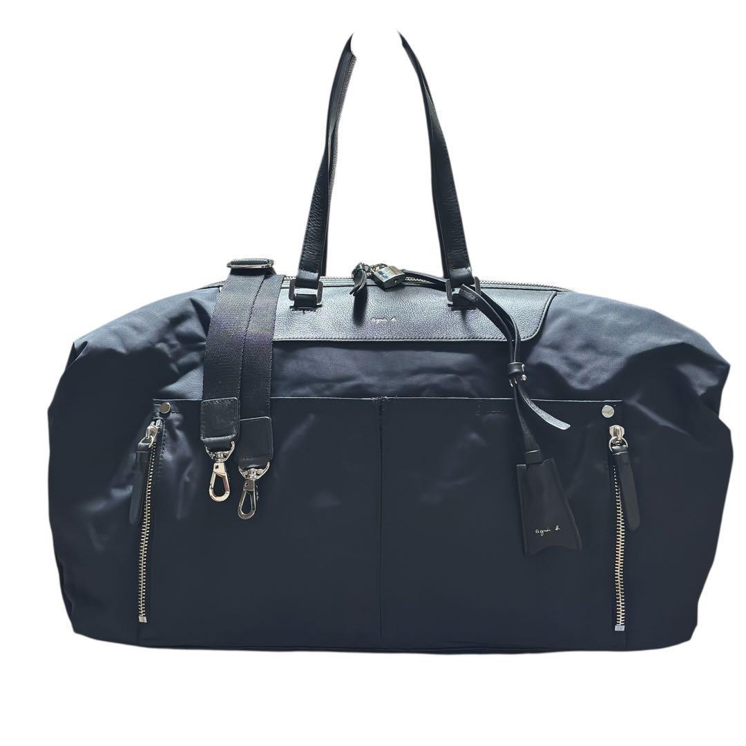 agnesb アニエスベー ナイロン ボストンバッグ 2way 黒 旅行 軽量