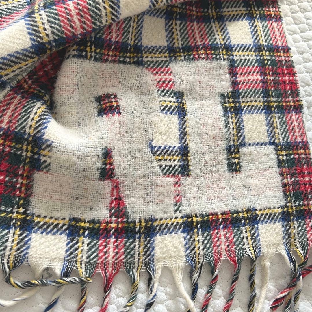 POLO RALPH LAURENロゴ フリンジ ウールブレンド スカーフ
