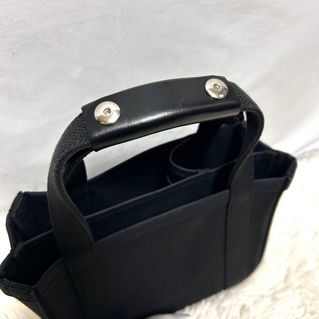 chacoli トートバッグ　キャンバス　スモール　ブラック　レザー