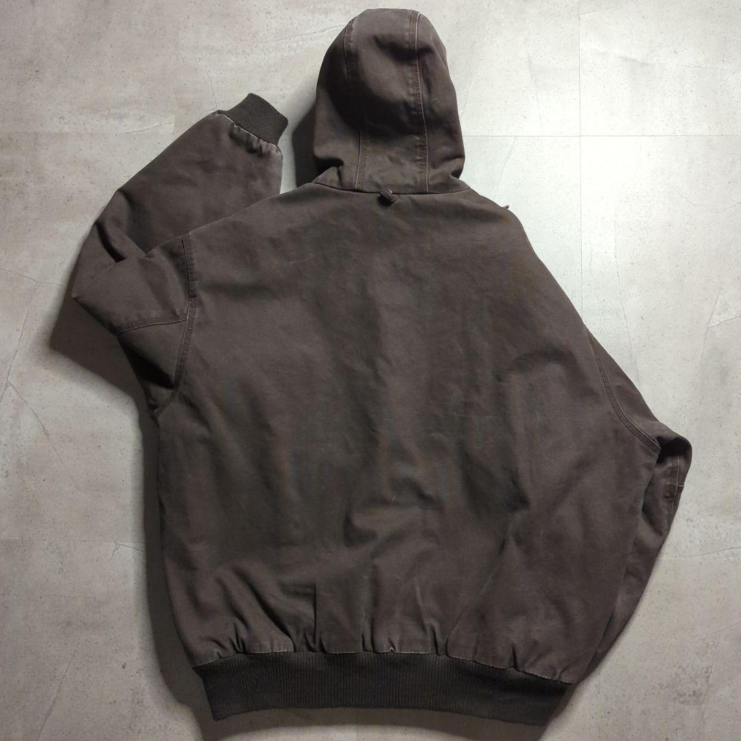 BIG SMITHダック地フルジップ裏ボアフーディXLフェード雰囲気系ブラウン
