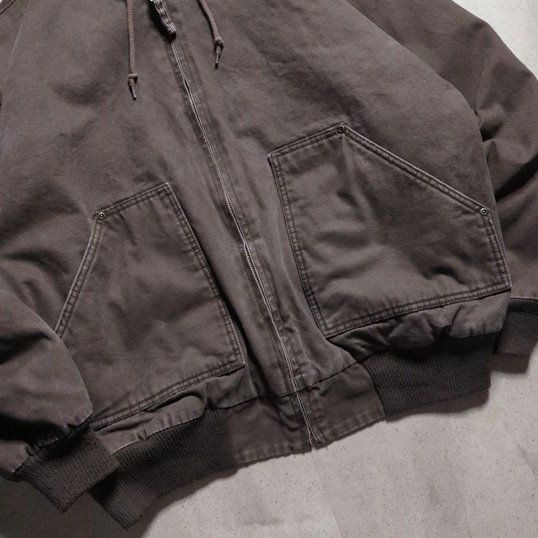 BIG SMITHダック地フルジップ裏ボアフーディXLフェード雰囲気系ブラウン