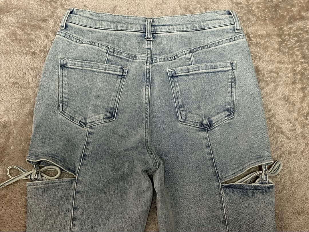 RESEXXY リゼクシー カットアウトリボンデニム ライトブルー Ｌ