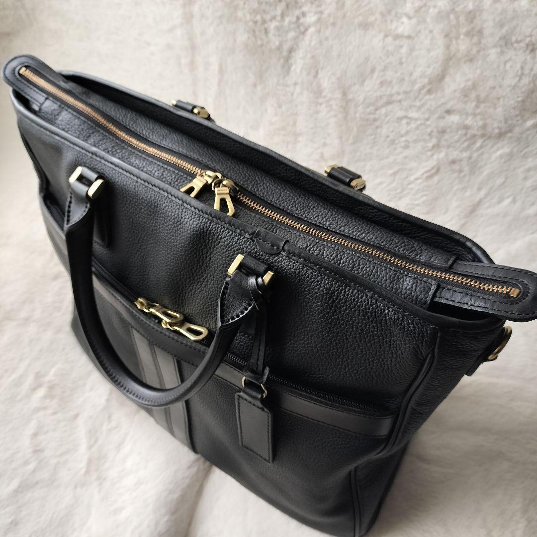 【美品!!】エルゴポック ☆ ビジネスバッグ プライムグレインレザー 使用 黒色