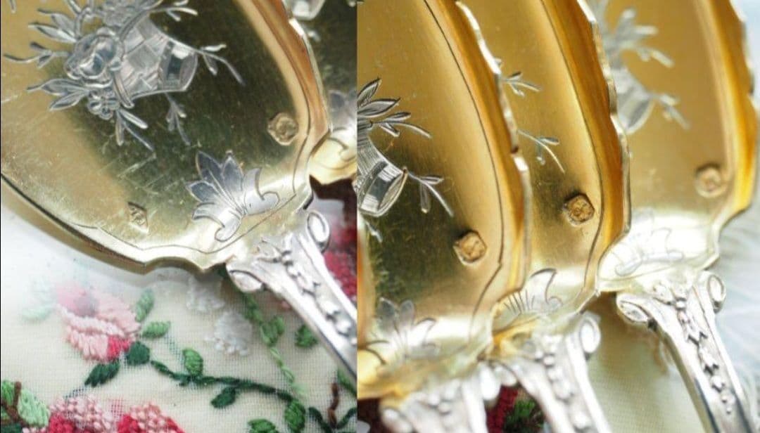 純銀 ② ソリッドシルバー アイスクリームスプーン スターリングシルバー