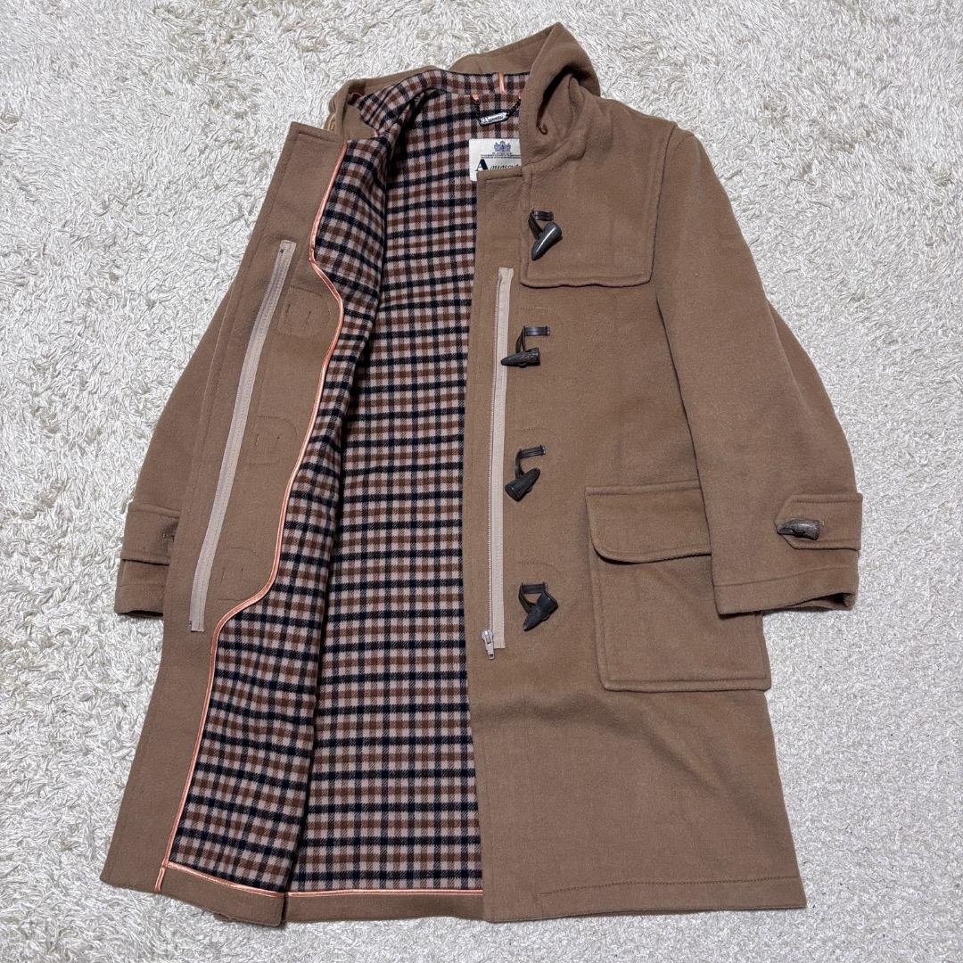 【大きいサイズ】アクアスキュータム ロングダッフルコート クラブチェック 英国製