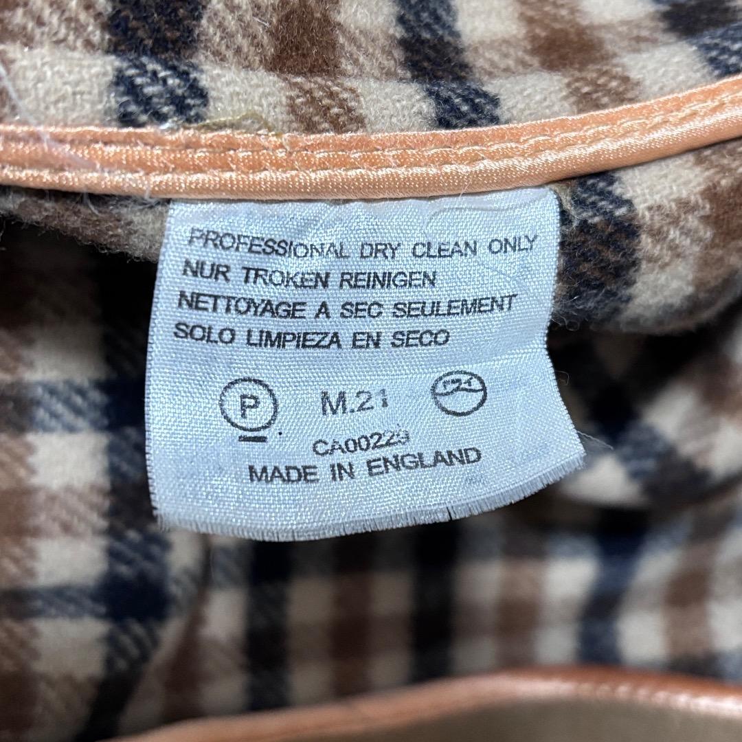 【大きいサイズ】アクアスキュータム ロングダッフルコート クラブチェック 英国製