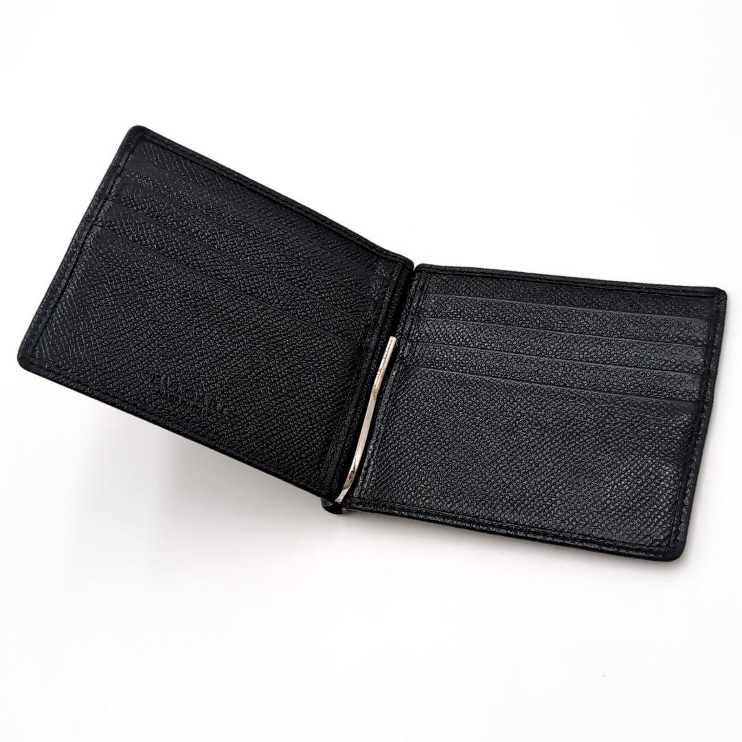 BVLGARI　ブルガリマン　二つ折り　マネークリップ　本革　ブラック　IC認証