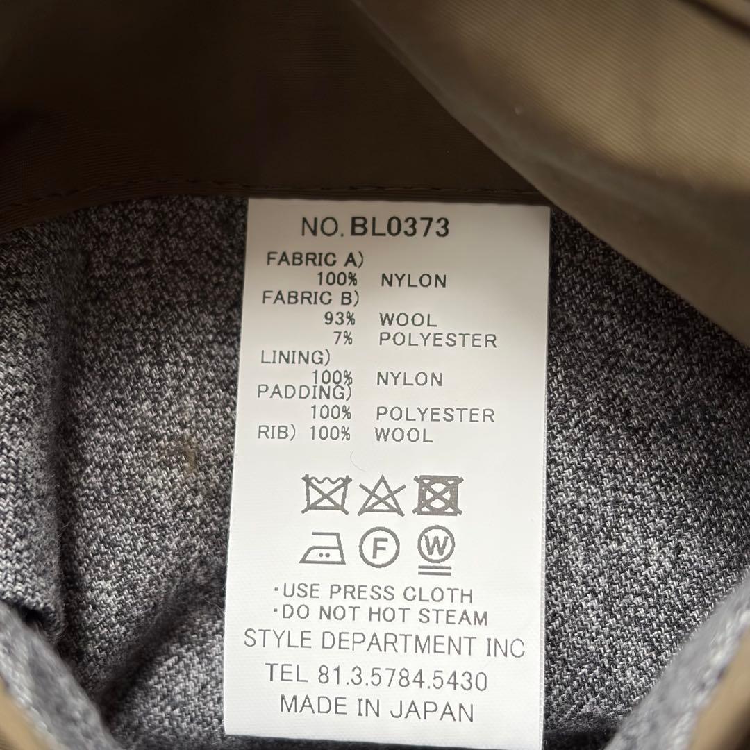 スティルバイハンド シンサレート 中綿 ノーカラーブルゾン 異素材切替 48