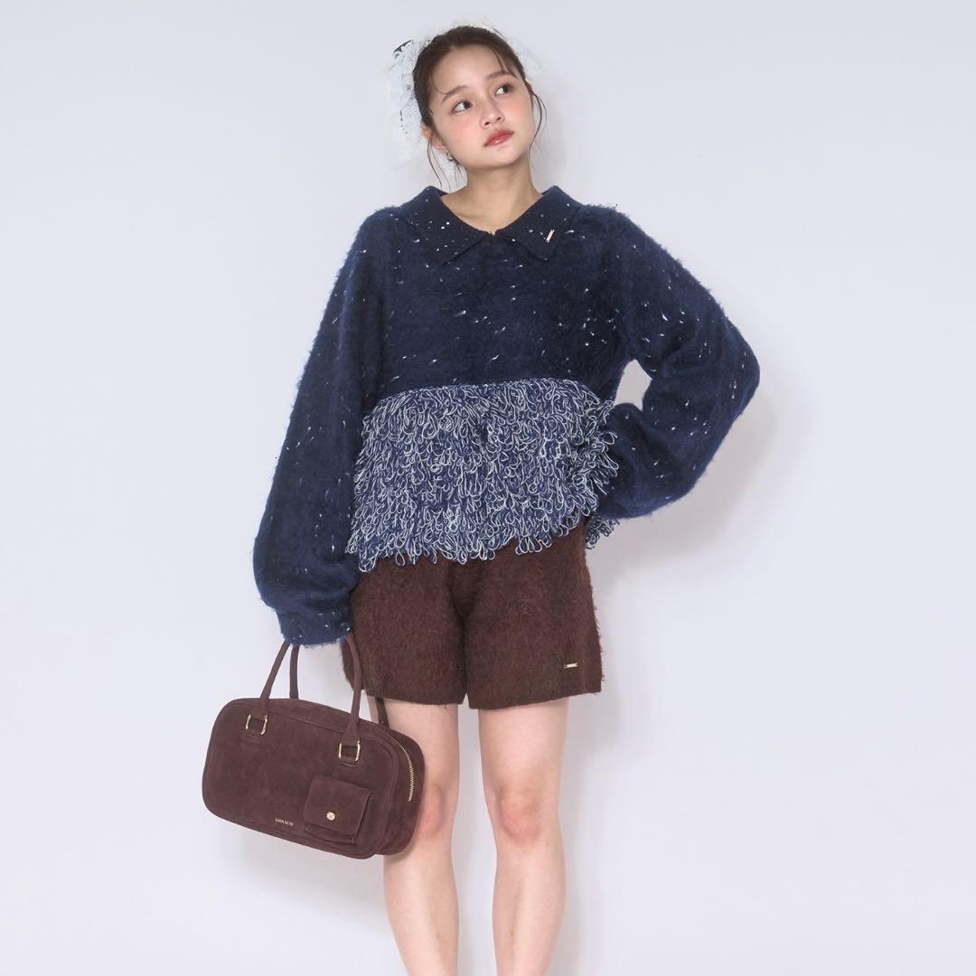 loin nuit loop knit polo ループニットポロ ネイビー