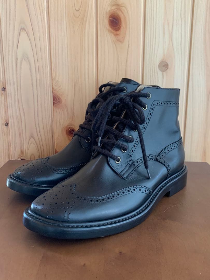 ROCHASロシャス　ショートブーツ　39 24.5 編みあげ 黒　おしゃれ