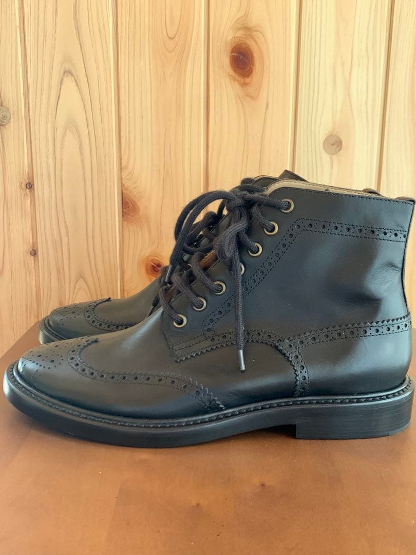 ROCHASロシャス　ショートブーツ　39 24.5 編みあげ 黒　おしゃれ