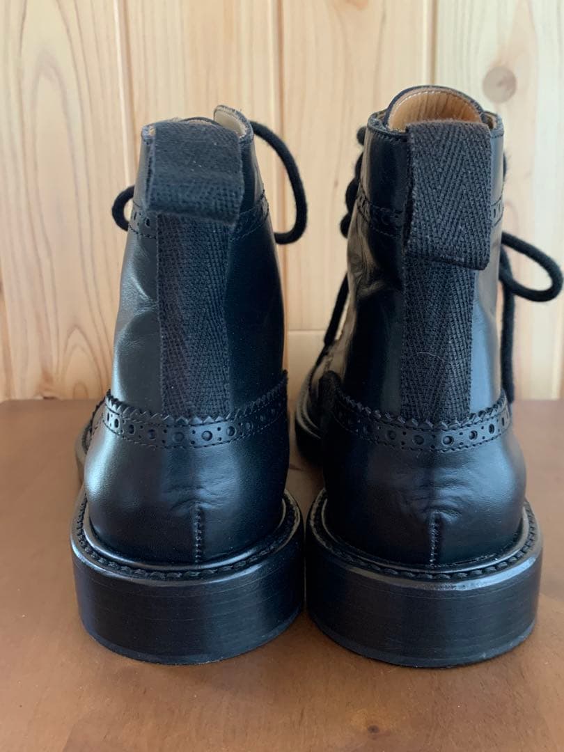 ROCHASロシャス　ショートブーツ　39 24.5 編みあげ 黒　おしゃれ